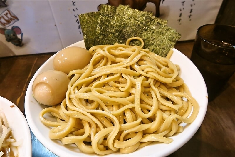 『麺屋 歩夢』8月小つけ麺ラー油抜き味玉W海苔6