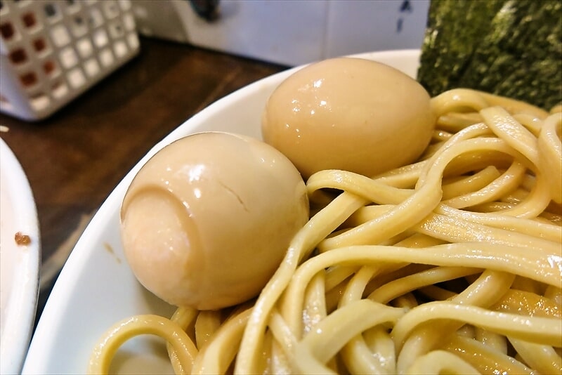『麺屋 歩夢』8月小つけ麺ラー油抜き味玉W海苔7