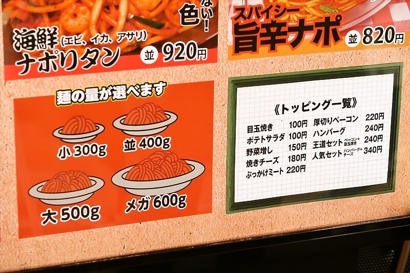 『スパゲッティーのパンチョ町田店』麺の量