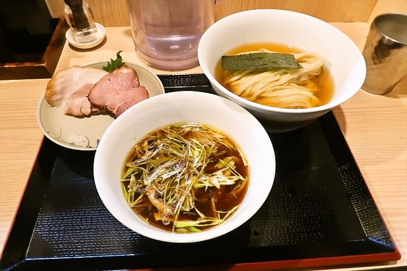 『中村麺三郎商店』限定ラーメン鮭節昆布水の醤油つけ麺1