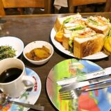 大阪『喫茶Y（ワイ）』モーニングでデカ盛りハーフサンド卵10個＠メニュー写真有り