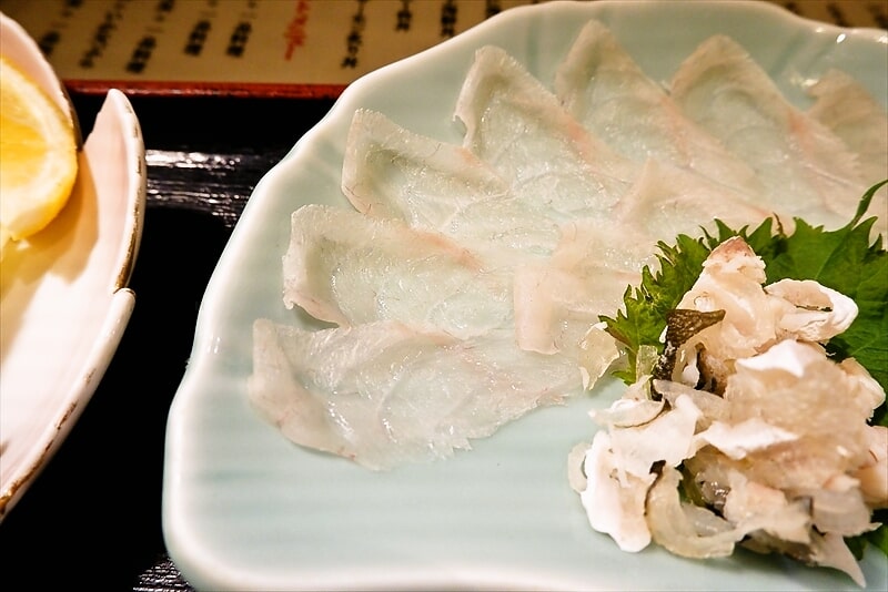 福岡市市場会館『博多 魚がし（うおがし）』とらふぐ刺身定食4