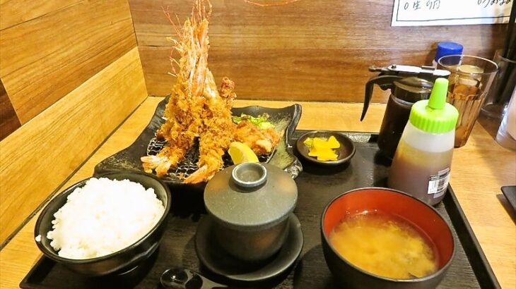 広島市中区『まるみ食堂』からあげエビフライ盛り合わせ定食＆メニュー写真