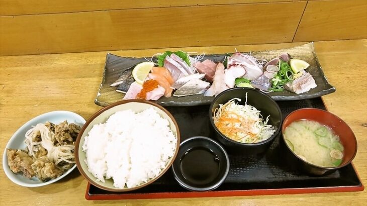 福岡市『博多ごまさば屋』ランチの刺身盛り合わせ定食が美味しい件