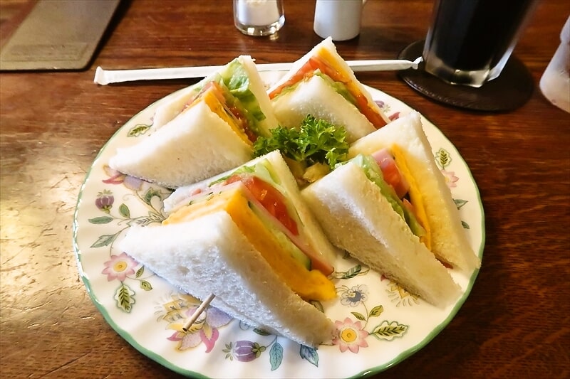 福島県新白河駅『ティールーム高山』モーニングのミックスサンドイッチ3