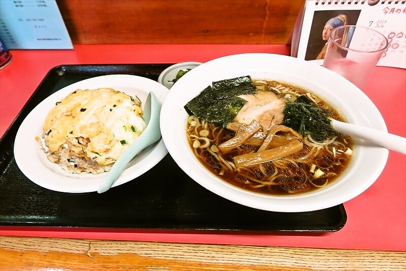 町田市『中華料理 めんくい』Aセット（ラーメン＆玉子チャーハン）1