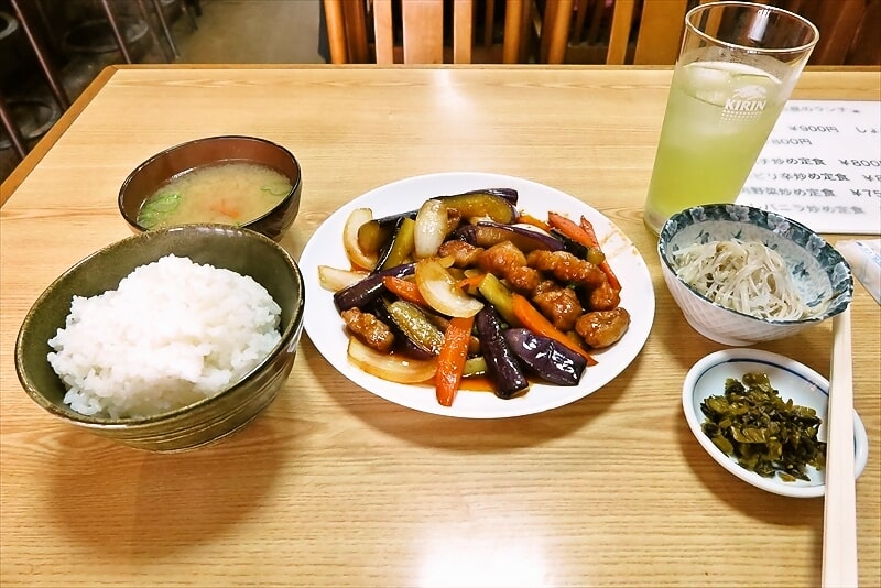 相模原市淵野辺駅『居酒屋 蔵よし』ランチの茄子のピリ辛炒め定食1