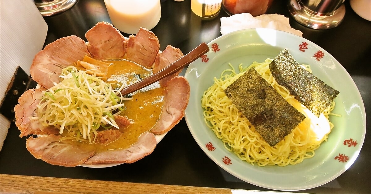 『壱発ラーメン相模原店』ネギチャーシューつけめん味噌大盛サムネイル