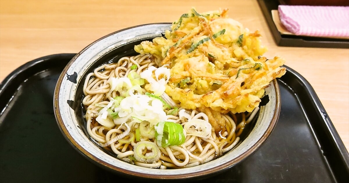 橋本駅『そば・うどん めん処 一ぷく 橋本店』天ぷら蕎麦サムネイル