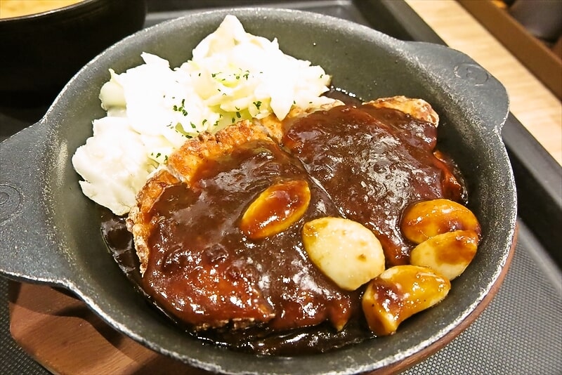 『とんかつ 松のや』にんにく醤油のフライドステーキ定食5