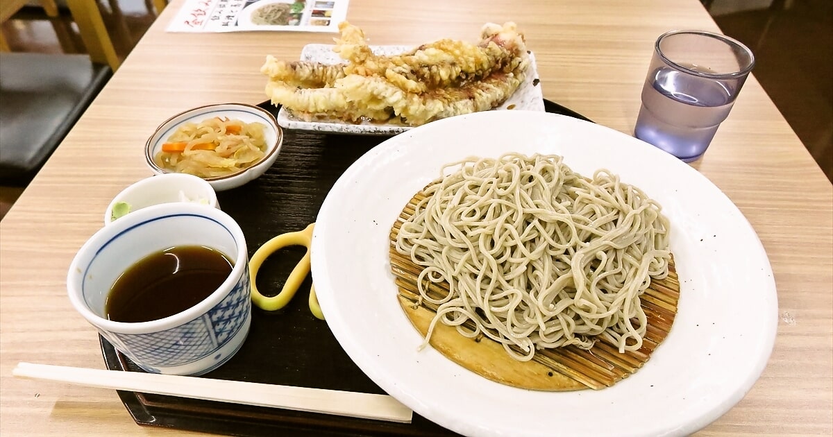 相模大野駅『十割そば家 みつば』大ゲソ天そばサムネイル