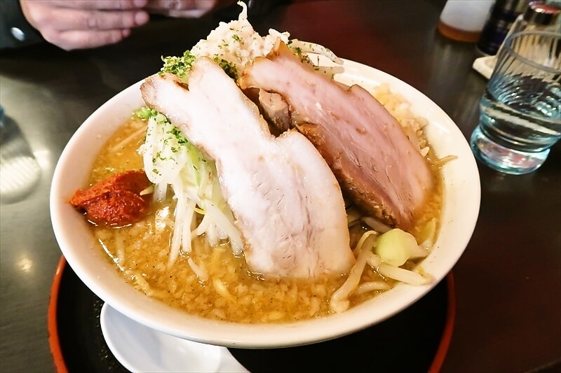 天童市『喜多方らーめん ぬーぼう天童将棋むら店』辛味噌爆中華大盛2