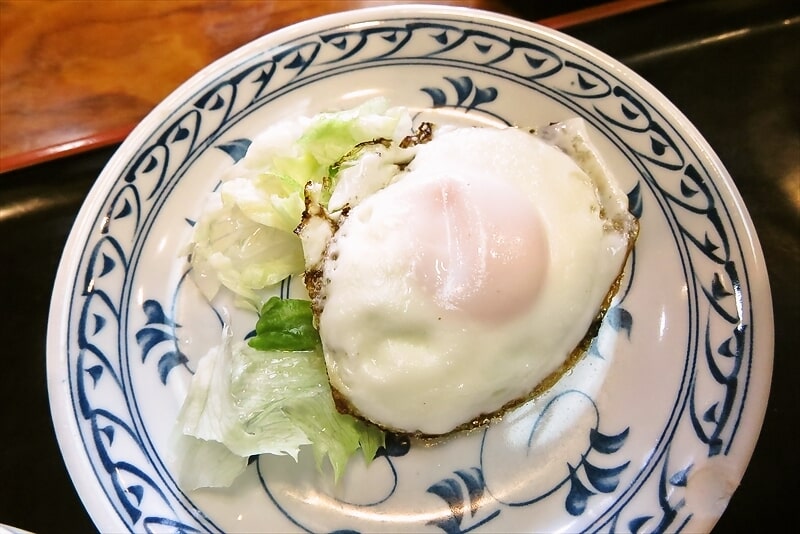 相模原市相模大野駅『そばどころ更科』たぬきそば目玉焼き半ライス定食3