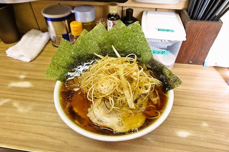 相模原市『らぁ麺 つね』ネギラーメン特盛り海苔増し1