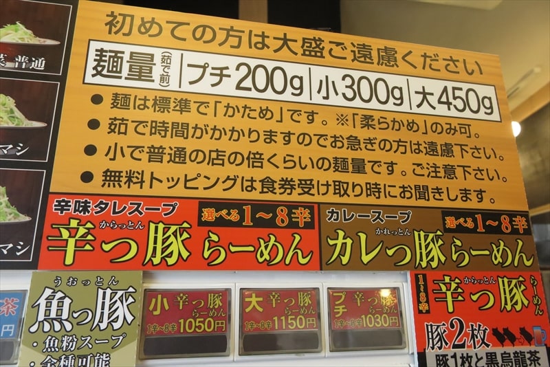 小田急相模原駅『ぶっ豚 小田急相模原店』麺のボリューム