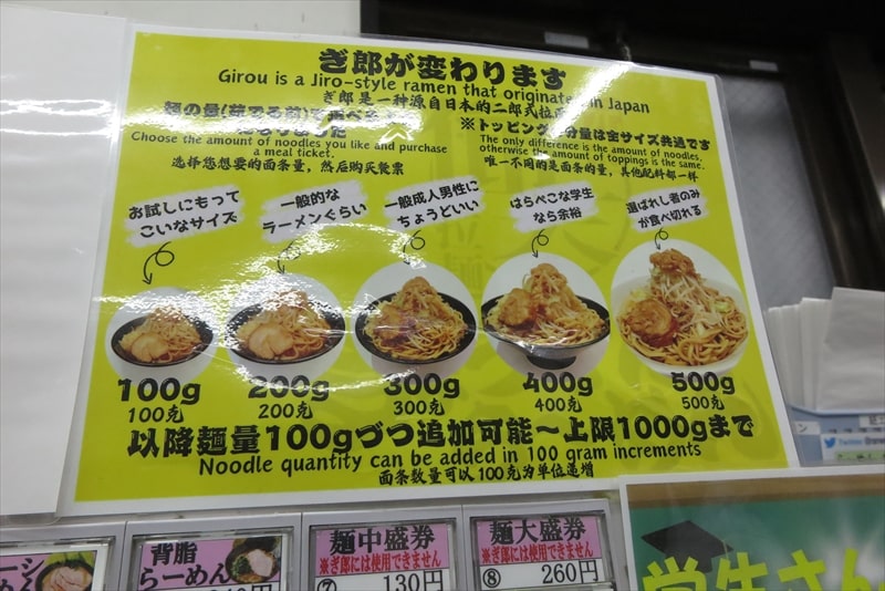 町田駅『ら～めん ぎょうてん屋 町田店』券売機メニュー写真2