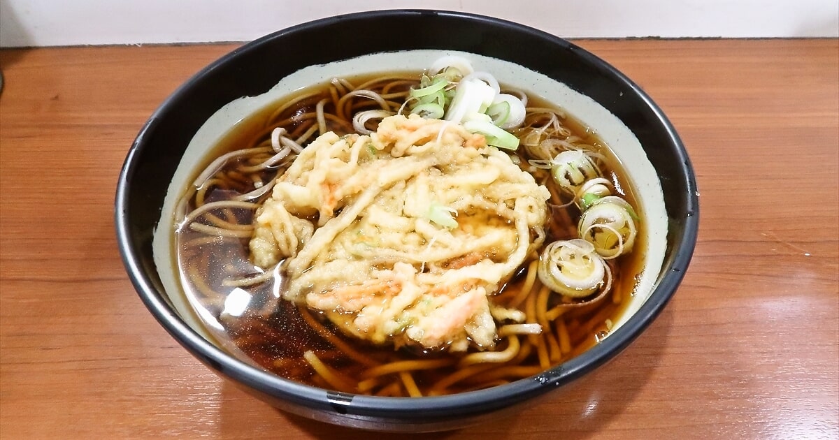 長野県松本市『駅そば イイダヤ軒 松本駅前店』天ぷらそばサムネイル