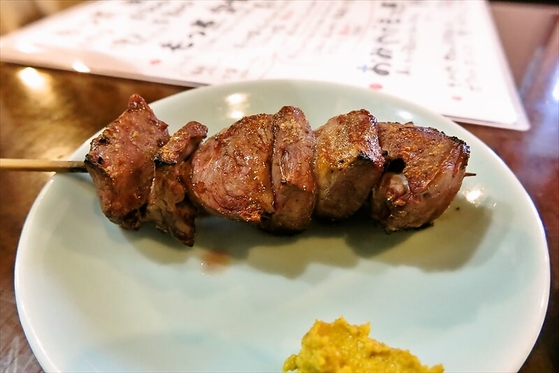 2025年町田市『もつ煮の店マボロシ』串焼きハツ塩3