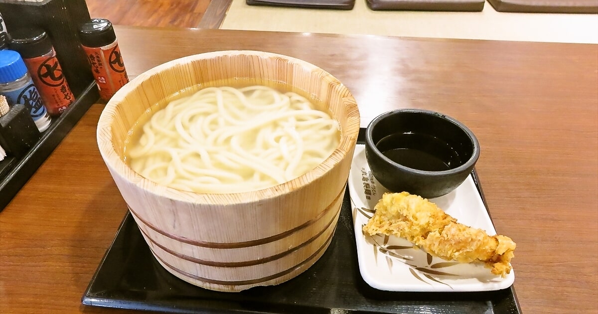 『丸亀製麺』毎月1日釜揚げうどんの日半額の得盛うどんサムネイル