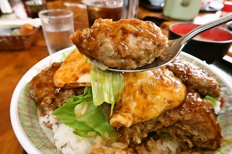 群馬県伊勢崎市『赤城食堂』特盛ハンバーグ丼10