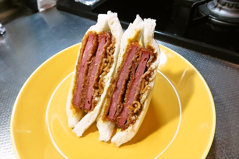 盛りすぎチャレンジ！『ローソン』盛りすぎ！ハムカツサンド9