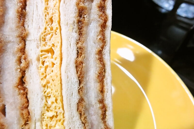 『ローソンストア100』盛りすぎチャレンジ！ロースとんかつ＆玉子焼きサンド9