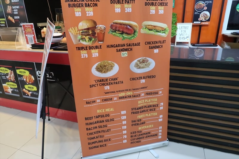フィリピンのジュースとビール＆ハンバーガー8