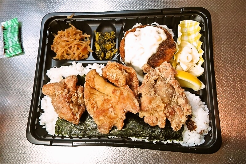 2025年8月相模原市淵野辺『こがねちゃん弁当』厚切りハムカツ海苔弁当特盛4