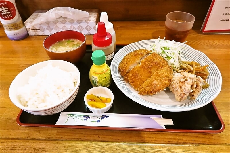 相模原市鹿沼台『からあげ食堂・酒場56』ミルフィーユチーズカツからあげ定食1