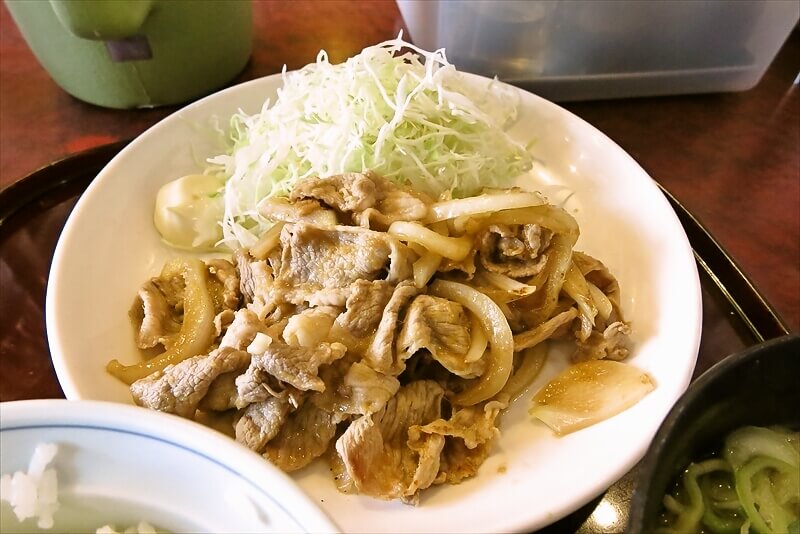 相模原市『味の彩門』ガッツリ定食（ラーメン、大ライス、生姜焼き）4